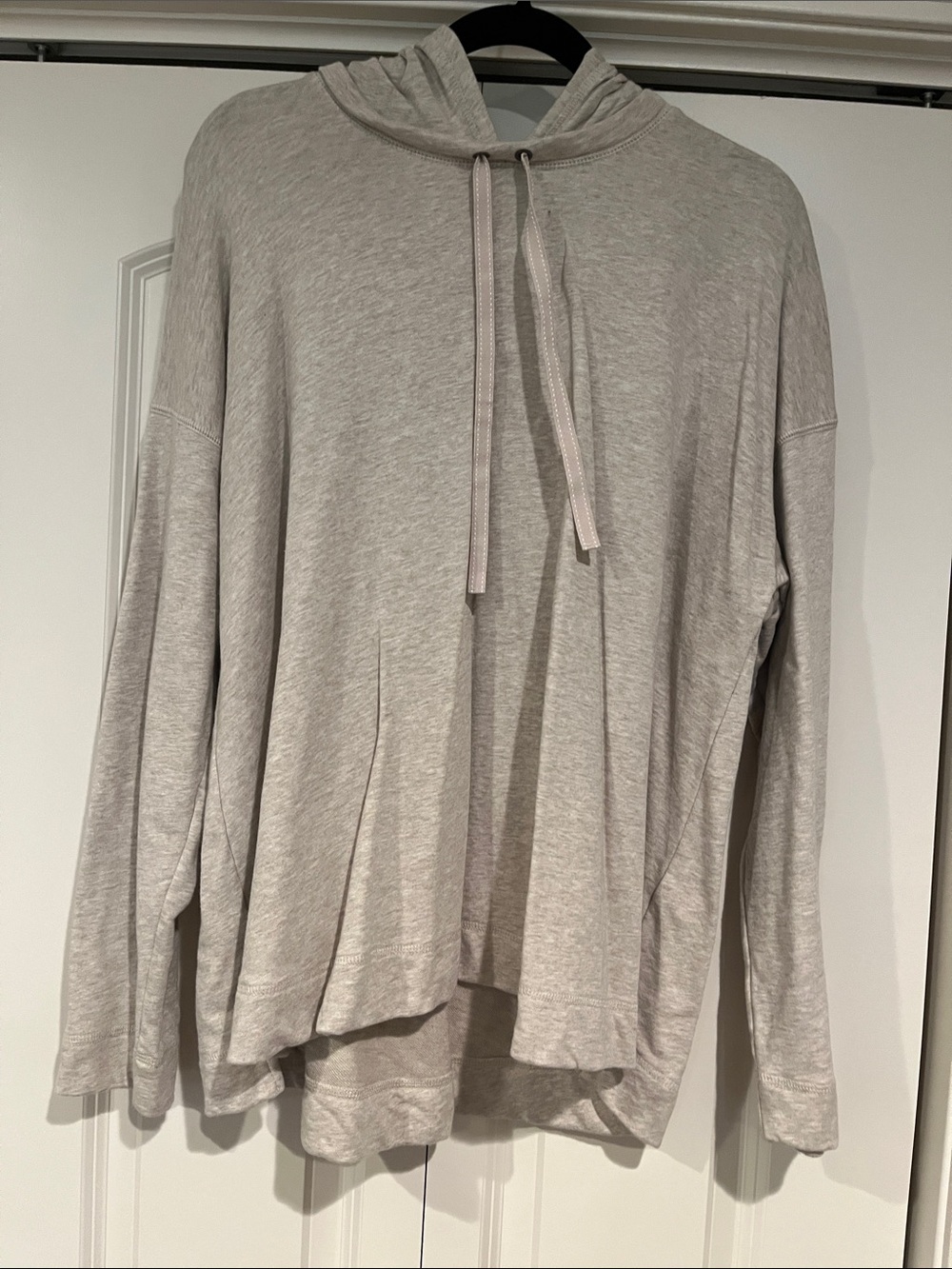 J. Jill Light Gray Hooded Pullover Sweatshirt